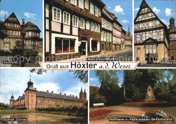 Hoexter Weser Schloss Corvey Hoffmann-v-Fallersleben-