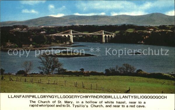 Bangor Wales The Menai Suspension Bridge