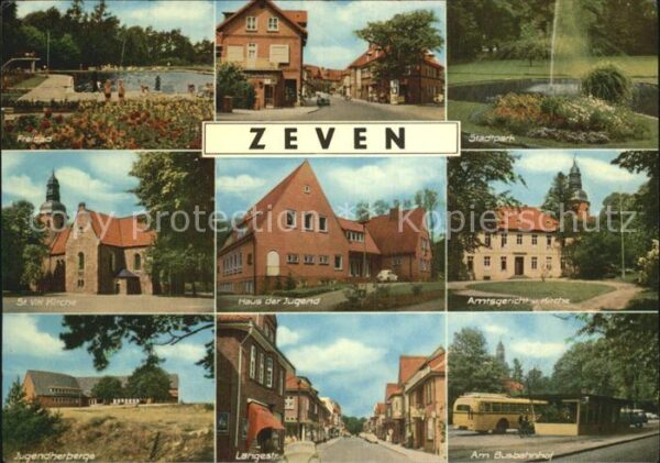 Zeven Amtsgericht und Kirche Stadtpark Freiba