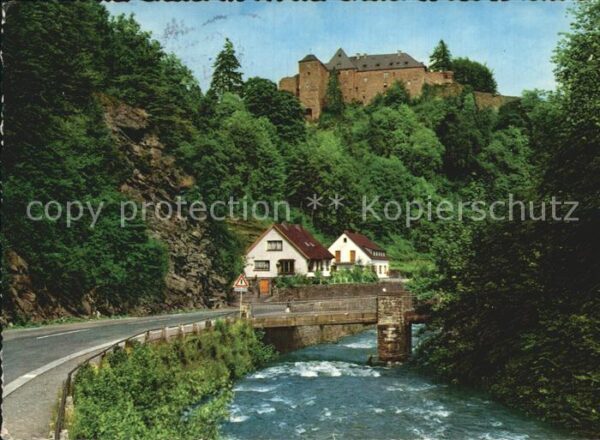 Monschau Blick auf Burgau und Jugendherberge