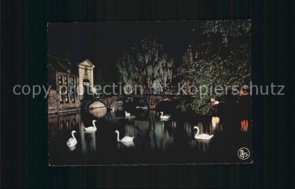 Bruges BRUGGE Belgie Beguinenkloster Brücke bei Nacht