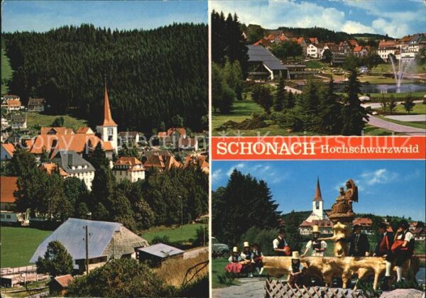Schonach Schwarzwald Blick vom Höfleberg Kurhaus Kurgarten D