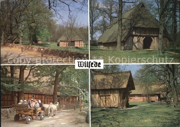 Wilsede Lueneburger Heide Bauernhäuser Kutsche