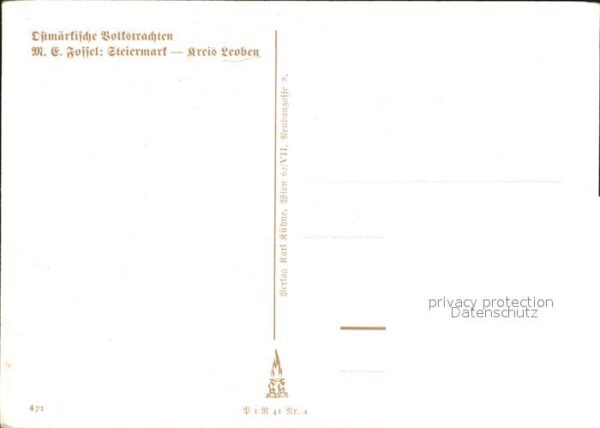 Trachten Oesterreich Ostmark Künstlerkarte M.E. Fossel – Bild 2