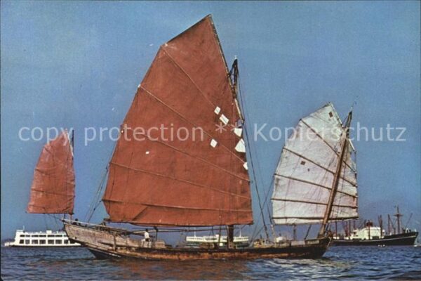 Segelschiffe Chinese junk Kowloon Hong Kong