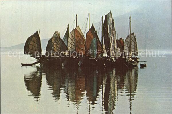 Segelschiffe Chinese junk Kowloon Hong Kong