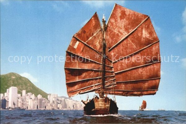 Segelschiffe Chinese junk Kowloon Hong Kong