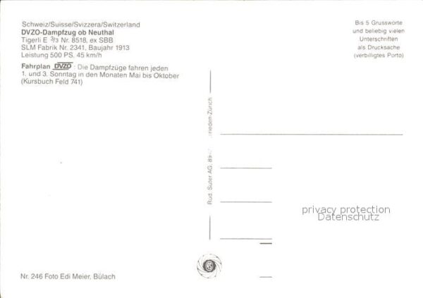 Lokomotive DVZO-Dampfzug ob Neuthal – Bild 2