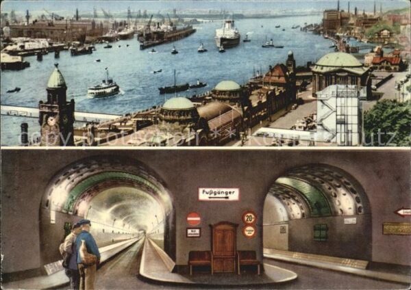 Hafenanlagen Hamburg Elbtunnel