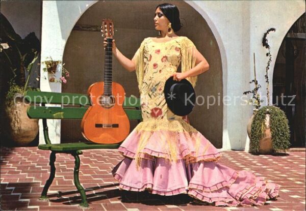 Gitarre Frau Kleid Flamenco Espana