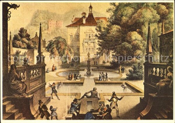 Hellbrunn Lithographie Leon Kottmany