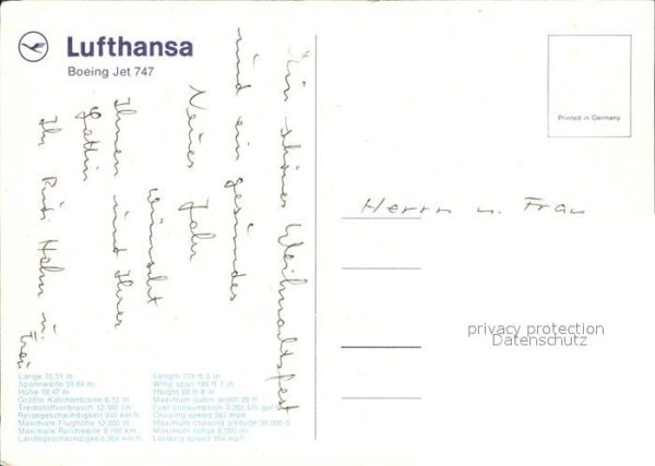 Lufthansa Boeing Jet 747 – Bild 2