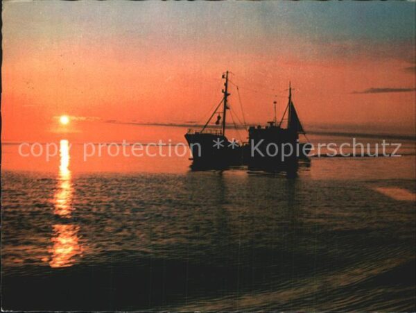 Boote Fischkutter Nordsee Sonnenuntergang