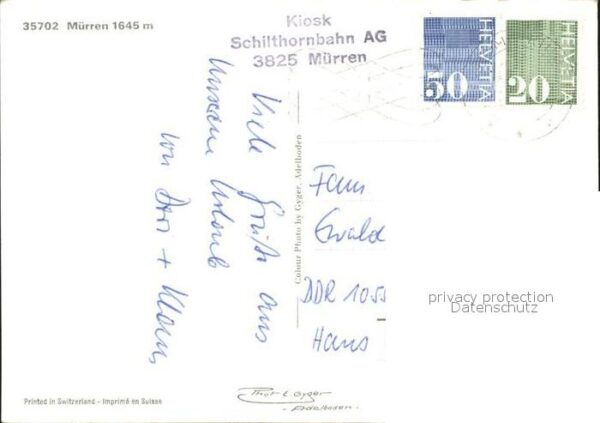 Zahnradbahn Seilbahn Mürren Berner Oberland – Bild 2