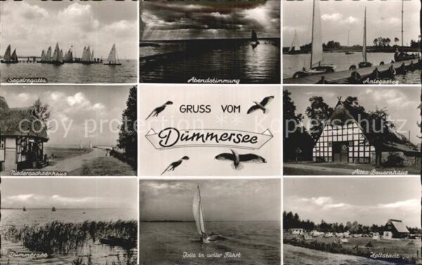 Duemmersee Mecklenburg-Vorpommern Segelregatta Abendstimmung Anlegesteg N