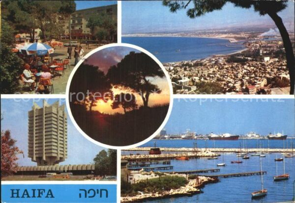 Haifa View from Mt Carmel Road side cafe Kish