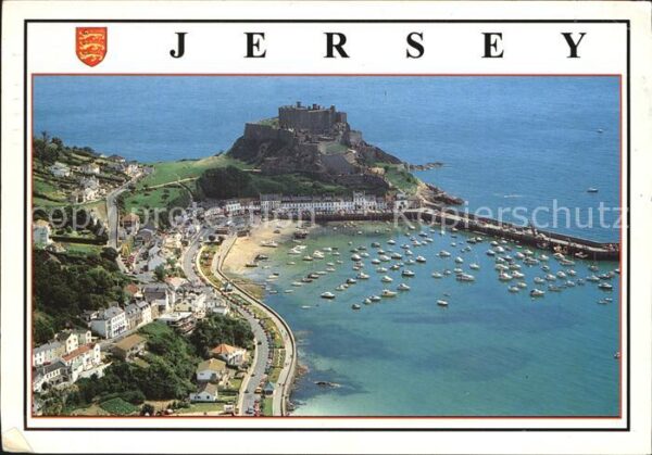 Jersey United Kingdom Aerial view of Mont Orgueil Castle and