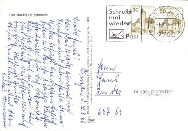 Singen Hohentwiel Schloss Panorama Park Teich Gebäude Str – Bild 2
