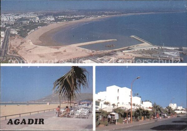 Agadir Fliegeraufnahme Strandcafe Dorfmotiv