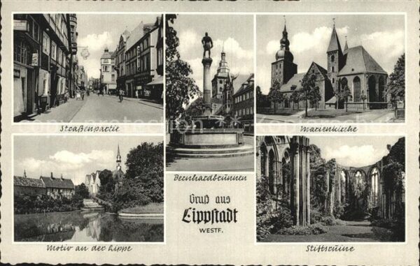 Lippstadt Strassenpartie Marienkirche Lippemotiv