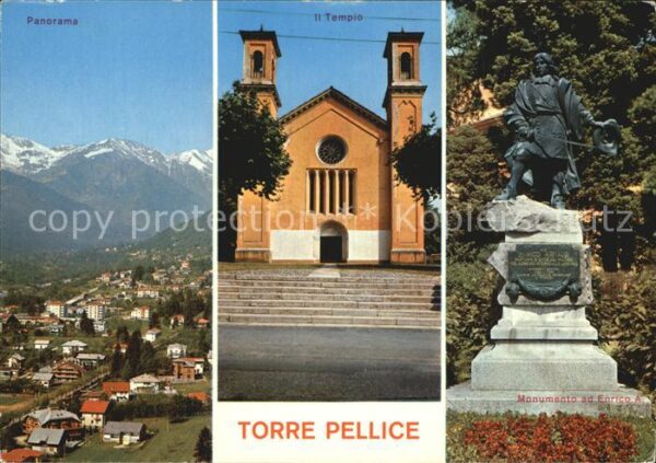 Torre Pellice Panorama Il Tempio Monumento ad Enrico