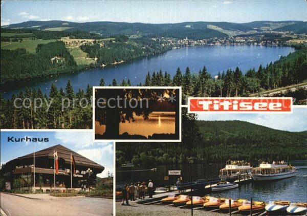Titisee-Neustadt Panorama Kurhaus Fährschiffe Bootsliege