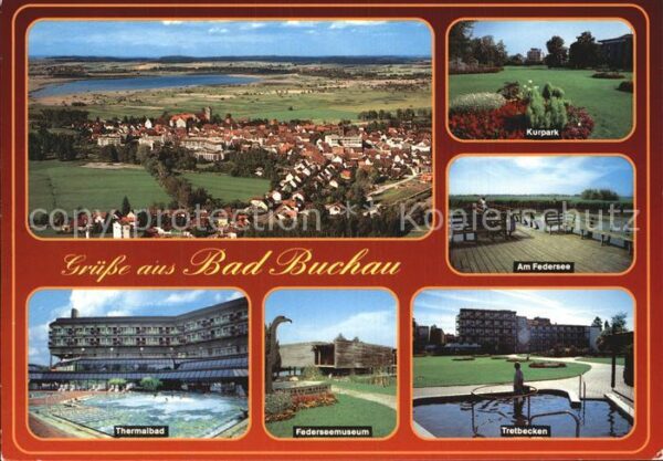 Bad Buchau Federsee Fliegeraufnahme Kurpark Federsee Therma