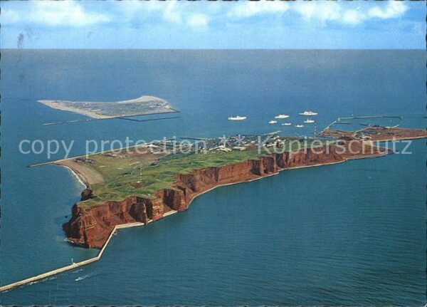 Helgoland Insel und Düne Fliegeraufnahme