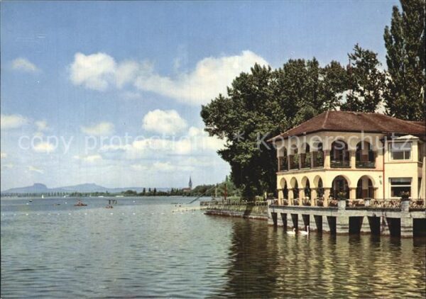 Radolfzell Bodensee Strandcafe Mettnau mit Radolfzell und H