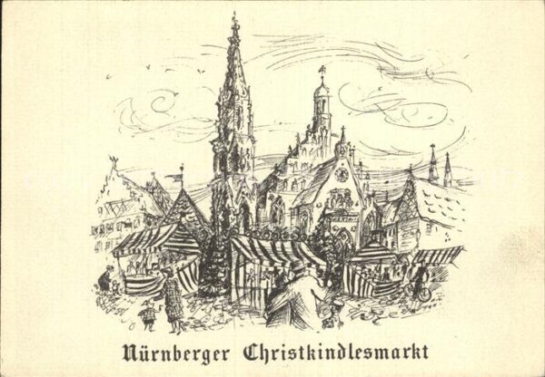 Nuernberg Christkindlesmarkt Zeichnung
