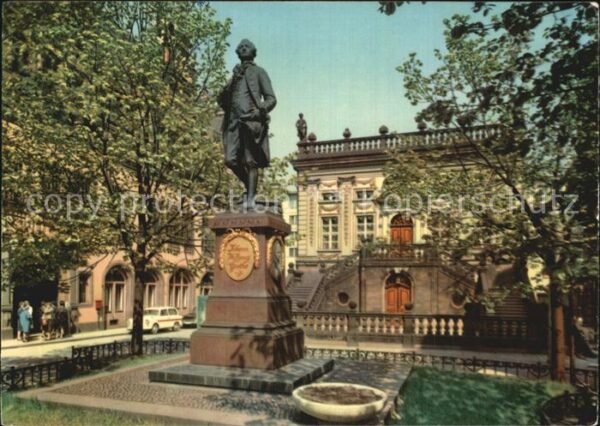 Leipzig Am Naschmarkt Goethe Denkmal Alte Hande