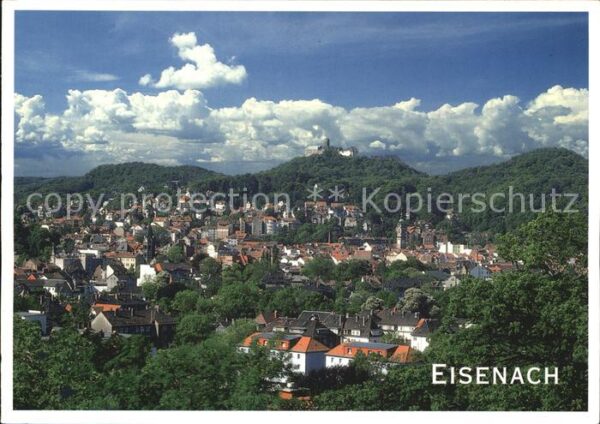Eisenach Thueringen Stadtblick mit Wartburg