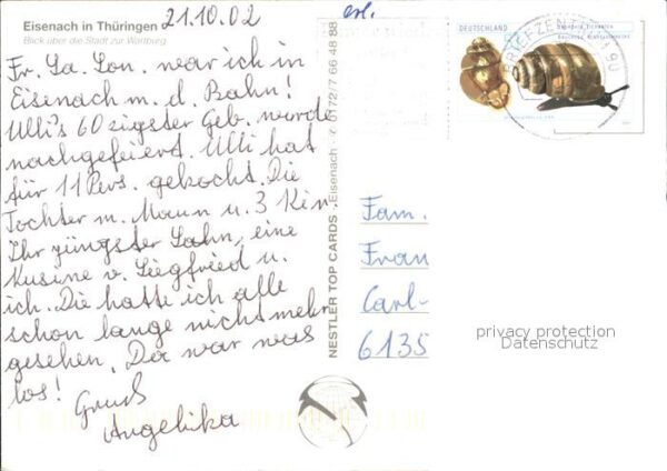 Eisenach Thueringen Stadtblick mit Wartburg – Bild 2
