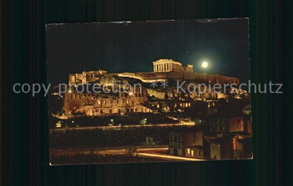 Athen Griechenland Akropolis bei Nacht