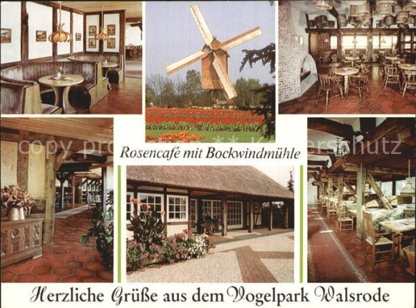 Walsrode Lueneburger Heide Rosencafe mit Bockwindmühle Gasträume
