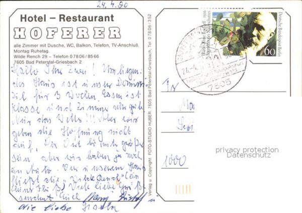 Bad Peterstal-Griesbach Hotel Restaurant Hoferer – Bild 2