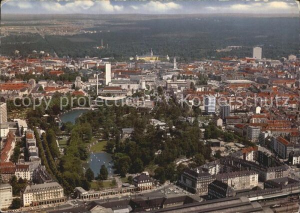 Karlsruhe Baden Blick über Stadtgarten und Zoo