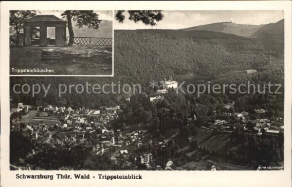 Schwarzburg Thueringer Wald Panorama Trippsteinblick Trippensteinhä
