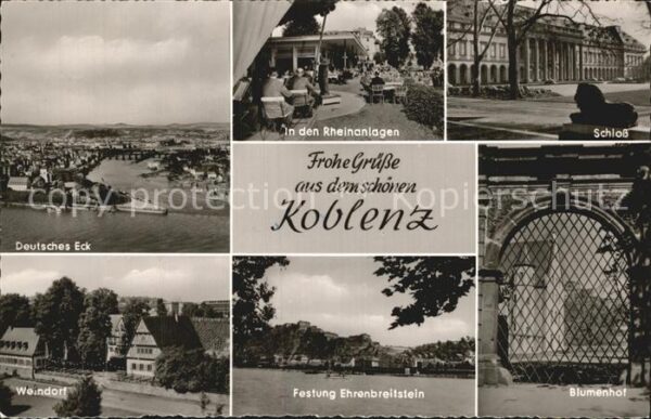 Koblenz Rhein Deutsches Eck Rheinanlagen Schloss Blum