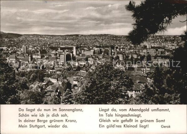 Stuttgart Blick über die Stadt Gedicht Gerok