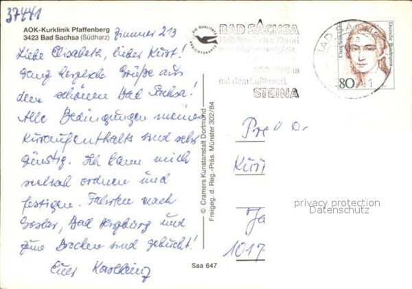 Bad Sachsa Harz AOK Kurklinik Pfaffenberg Fliegeraufnah – Bild 2