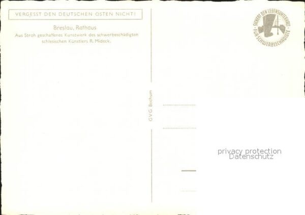 Breslau Niederschlesien Rathaus 14. Jhdt. Aus Stroh geschaffene – Bild 2