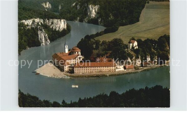 Kloster Weltenburg Fliegeraufnahme mit Donau