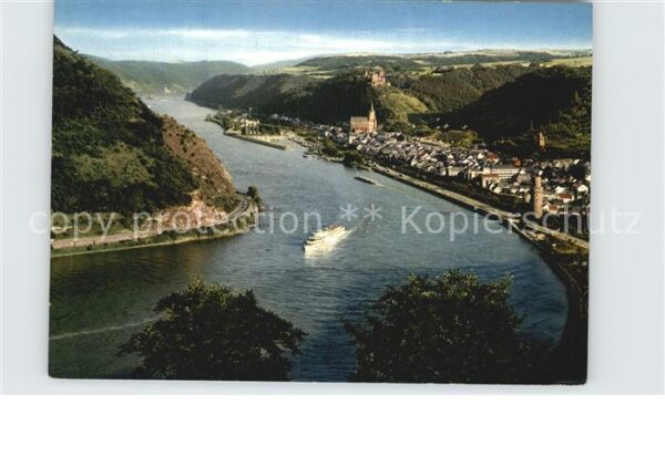 Oberwesel Rhein Fliegeraufnahme Rheinpartie