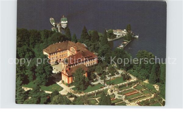 Insel Mainau Fliegeraufnahme Schloss Kirche Rosengar