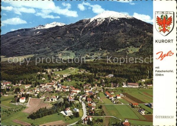 Igls Tirol Fliegeraufnahme mit Patscherkofel