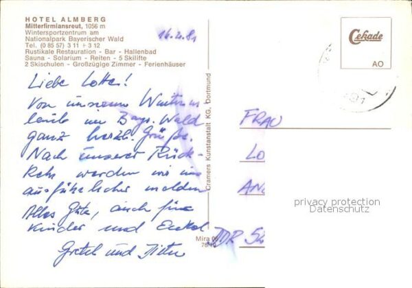 Mitterfirmiansreut Hotel Almberg Blockhaus Skipiste Aussen – Bild 2