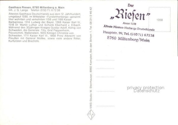 Miltenberg Main Gasthaus Riese Fürstenherberge – Bild 2