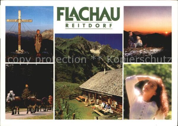 Flachau Reitdorf Gipfelkreuz Viehabtrieb Jausen