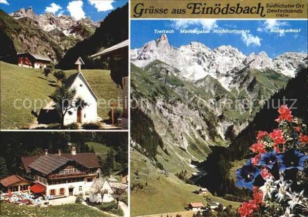 Oberstdorf Einödsbach Kapelle Bergkette Enzian Alp
